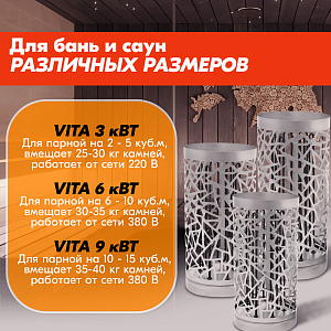 08 Каменка Vita 9 кВт Черный 2000х2000